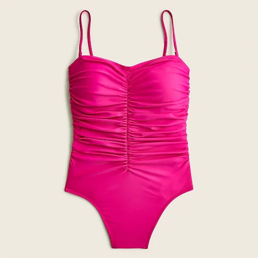 J.Crew Ruched Sweetheart One-Piece brand new